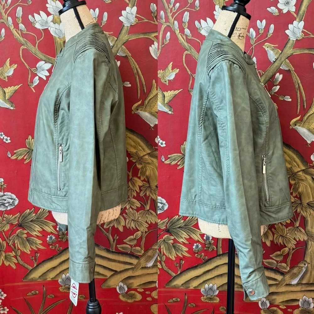 Women's “J2” Faux Leather Jacket | #P9 - Picture 3 of 14